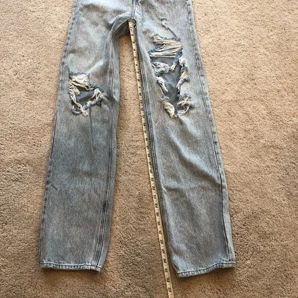 PacSun Women's Light Indigo Ripped '90s Boyfriend High Rise Jeans Size 23 - Picture 11 of 12